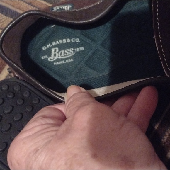 Men's Bass Dark Brown Bass Slip on leather shoes size 9.5 - Picture 4 of 8